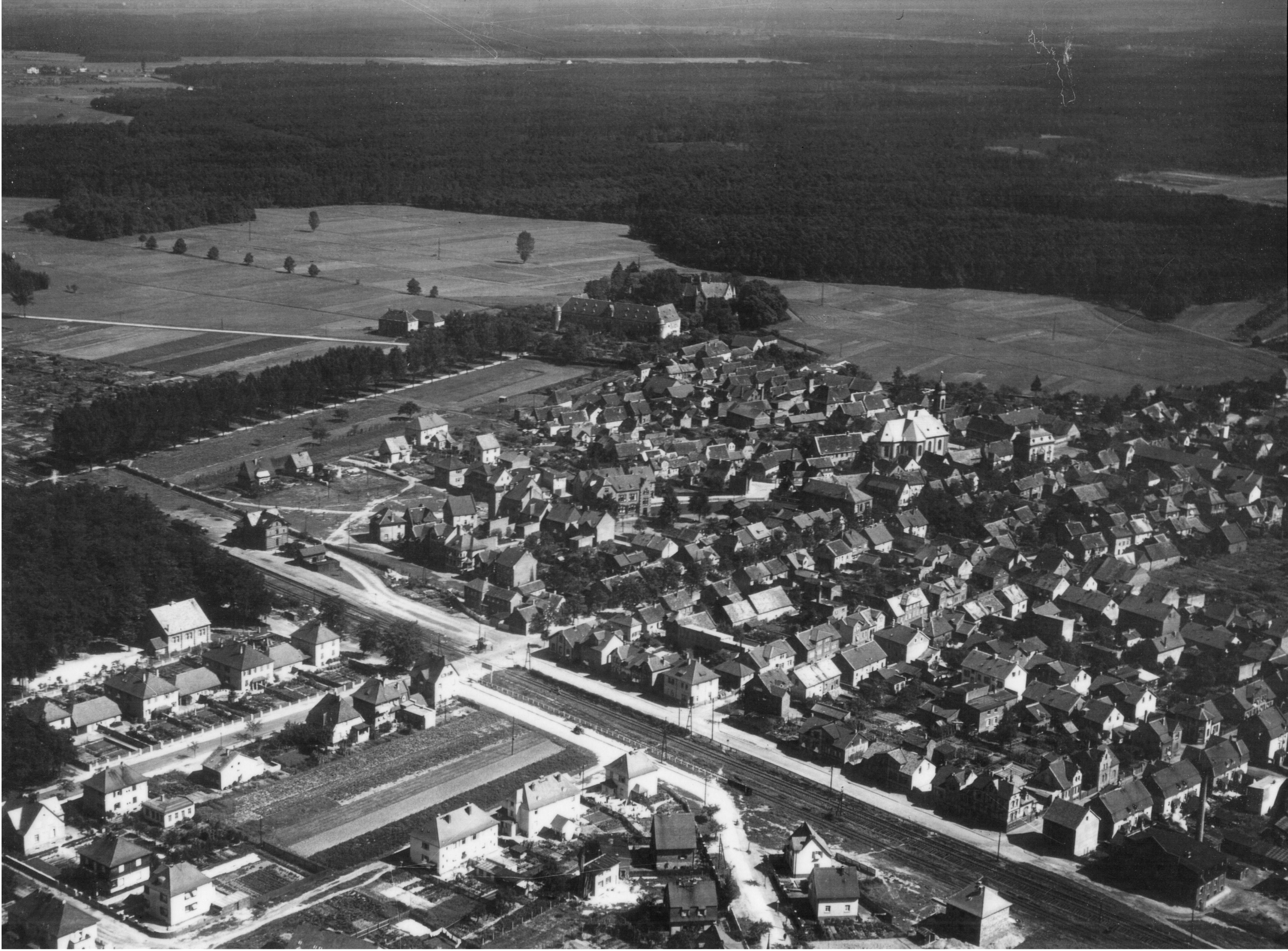 Heusenstamm Luftaufnahme um 1933 
